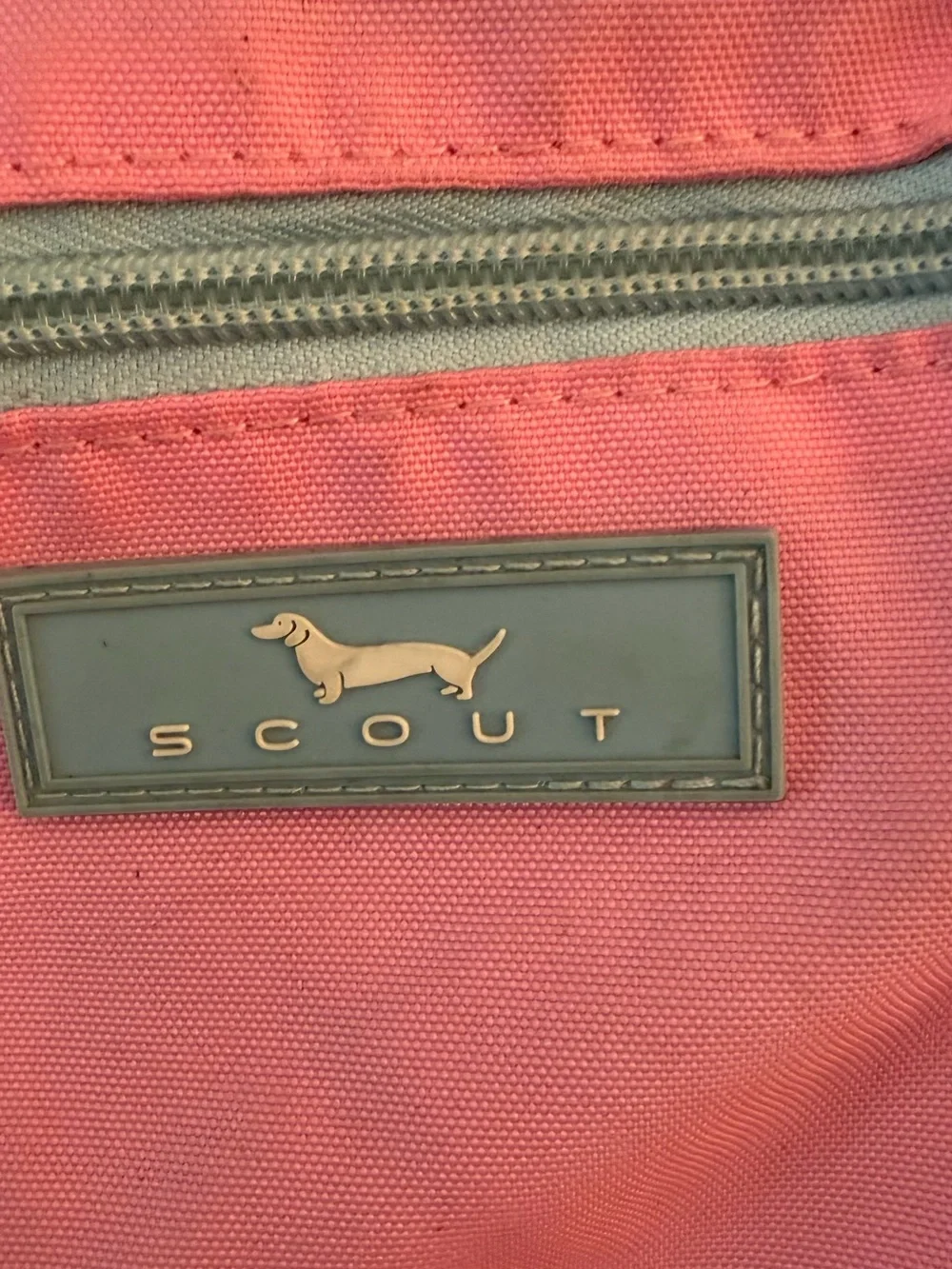 SCOUT pink and blue backpack. Lots of compartments.